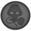 Hazard 4 Gas Mask Patch, Black, PAT-GAS-BLK