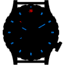 Hazard 4 Heavy Water Diver, 50mm Titanium Watch Bracelet with Tritium, Black Dial, Charcoal Texts, Blue/Red Tritium, HWD-TIPV-B-KC-BBRB