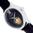 Heritor Automatic Hayward Semi-Skeleton Watch - Mens, Black/Black/Silver, One Size, HERHR9402