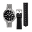 Heritor Automatic Matador Box Set with Interchangable Bands and Date Display, Black/Silver, One Size, HERHR9301