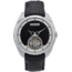 Heritor Automatic Roman Semi-Skeleton Leather-Band Watch, Silver/Black, One Size, HERHS2201