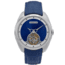Heritor Automatic Roman Semi-Skeleton Leather-Band Watch, Silver/Navy, One Size, HERHS2202