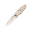 Hoffner Knives 2.8in Snap Folding Knife, 6.8in, Smooth Edge, Khaki Handle, Silver Finish, FK-S2SBS-FK