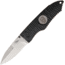 Hoffner Knives Chiseled Linerlock Black Folding Knife,3.5in,Stainless Steel,Standard Edge,Satin,Black,G10 Handle ATA29