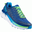 Hoka Clifton 4 Road Running Shoe - Men's-True Blue/Jasmine Green-Medium-10.5
