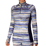 Hot Chillys Micro Elite Chamois Print Zip-T - Womens, Horizon Stripe/Navy, Medium, HC9924P-Horizon Stripe/Navy-M