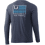 HUK Performance Fishing Bars L/S Pocket Tee - Men's, Sargasso Sea Heather, XL, H1000350-416-XL