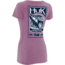 HUK KScott Tuna Ladies Vneck T, Heather Pink, Medium H1000051SPHM