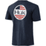 HUK Performance Fishing Americana Flag Short Sleeve Tee - Mens, Navy Heather, 2XL, H1000238-415-XXL