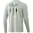 HUK Performance Fishing Bass Pursuit Long Sleeve Graphic T-Shirt - Mens, Fog Green, Extra Large, H1200239-331-XL