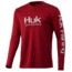 HUK Performance Fishing Huk Icon X Long Sleeve - Mens, Blood Red, Small, H1200138-603-S