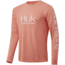 HUK Performance Fishing Icon X Long Sleeve Tee - Mens, Peach Pink, Medium, H1200138-691-M