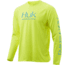 HUK Performance Fishing Pursuit Vented Long Sleeve Tee - Mens, Highlighter Yellow, Extra Large, H1200150-730-XL