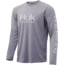 HUK Performance Fishing Pursuit Vented Long Sleeve Tee - Mens, Sharkskin, Small, H1200150-028-S