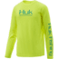 HUK Performance Fishing Pursuit Vented Long Sleeve Tee - Youth, Highlighter Yellow, Medium, H7120016-730-YM