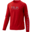 HUK Performance Fishing Pursuit Vented Long Sleeve Tee - Youth, Red, Small, H7120016-600-YS