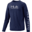 HUK Performance Fishing Pursuit Vented Long Sleeve Tee - Youth, Sargasso Sea, Medium, H7120016-409-YM