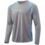 HUK Performance Fishing Strike Solid Long Sleeve Tee - Mens, Grey, Small, H1200197-020-S