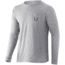 HUK Performance Fishing United L/S Pocket Tee - Mens, Heather Grey, Medium, H1000351-033-M