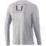 HUK Performance Fishing United L/S Pocket Tee - Mens, Heather Grey, Medium, H1000351-033-M