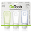 Humangear GoToob Silicone Tube, 2 oz, Pack of 3, Clear/Blue/Green, 705072