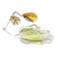 Humdinger Spinnerbait, Gold Colorado Blade/Nickel Indiana Blade, 4/0 Hook, Chartreuse/White, 1/4oz, 11-A