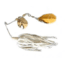 Humdinger Spinnerbait, Gold Colorado Blade/Nickel Indiana Blade, 4/0 Hook, White, 1/4oz, 11-C