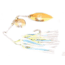 Humdinger Spinnerbait, Gold Colorado Blade/Nickel Willow Blade, 4/0 Hook, Black/Chartreuse/White, 1/4oz, 01-E