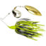 Humdinger Spinnerbait, Gold Colorado Blade/Nickel Willow Blade, 4/0 Hook, Chartreuse/Black Skirt, 1/4oz, 01-L