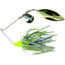 Humdinger Spinnerbait, Gold Colorado Blade/Nickel Willow Blade, 4/0 Hook, Chartreuse/Blue/White Skirt, 3/8oz, 21-E