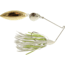 Humdinger Spinnerbait, Gold Colorado Blade/Nickel Willow Blade, 4/0 Hook, Chartreuse/White, 1/4oz, 01-A