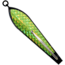 Huntington Lures Huntington Original Drone Spoon, 5 1/2in 10/0 Hook, 1-1/8oz, Black w/Fluorescent Yellow Flash Scale, 3-1/2BK-YFS