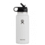 Hydro Flask Wide Mouth Bottle with Straw Lid, White, 32 oz., W32BSW110