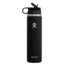 Hydro Flask Wide Mouth w/Straw Lid, Black, 24 oz, W24BSW001