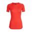 Icebreaker 150 Zone Short Sleeve Crew, Womens, Ember/Snow, Large, 104330602L