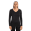 Icebreaker 200 Oasis Long Sleeve V Neck Thermal Top - Womens, Black, Extra Large, IB104379001XL