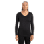 Icebreaker 200 Oasis Long Sleeve V Neck Thermal Top - Women's, Black, Extra Large, IB104379001XL