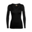 Icebreaker 200 Oasis Long Sleeve V Neck Thermal Top - Womens, Black, Extra Large, IB104379001XL