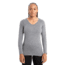 Icebreaker 200 Oasis Long Sleeve V Neck Thermal Top - Womens, Gritstone Heather, Extra Small, IB104379013XS
