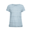 Icebreaker Aria Short Sleeve Scoop Pulled Lines, Snow/Prussian Blue, L, 104092101L