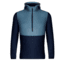 Icebreaker Descender Hybrid Long Sleeve Half Zip Hood - Mens, Granite Blue/Dark Night Heather, Extra Large, 104279-401-XL