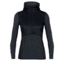 Icebreaker Descender Hybrid Long Sleeve Half Zip Hood - Womens, Black/Jet Heather/Prism, Small, 104281-001-S