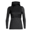 Icebreaker Descender Hybrid Long Sleeve Half Zip Hood - Womens, Black/Jet HTHR, Large, 104281A05L