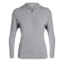 Icebreaker Momentum Long Sleeve Zip Hood - Womens, Fossil/Snow HTHR, Extra Small, 104670002XS