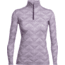 Icebreaker Oasis Long Sleeve Half Zip Diamond Line - Women's-Silk Heather/Eggplant-Medium
