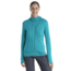 Icebreaker Quantum III Long Sleeve Zip Hoodie - Womens, Flux Green/Ether/Cb, Medium, IB0A59JW859M