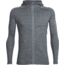 Icebreaker Quantum Long Sleeve Zip Hood Jacket - Men's-Gritstone Heather-Large
