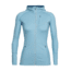 Icebreaker Quantum Long Sleeve Zip Hood, Waterfall/Waterfall, L, 101466410L