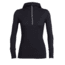 Icebreaker Rush Long Sleeve Half Zip Hood, Black, L, 103815001L