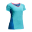 Icebreaker Spark Short Sleeve V Top - Womens-Aquamarine/Force/Shocking-Large